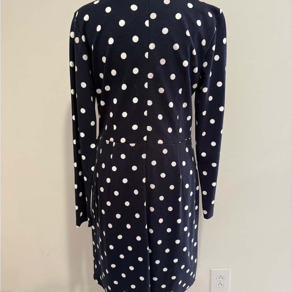 LOFT Navy Polka Dot Faux Wrap dress size 8 - Picture 7 of 9
